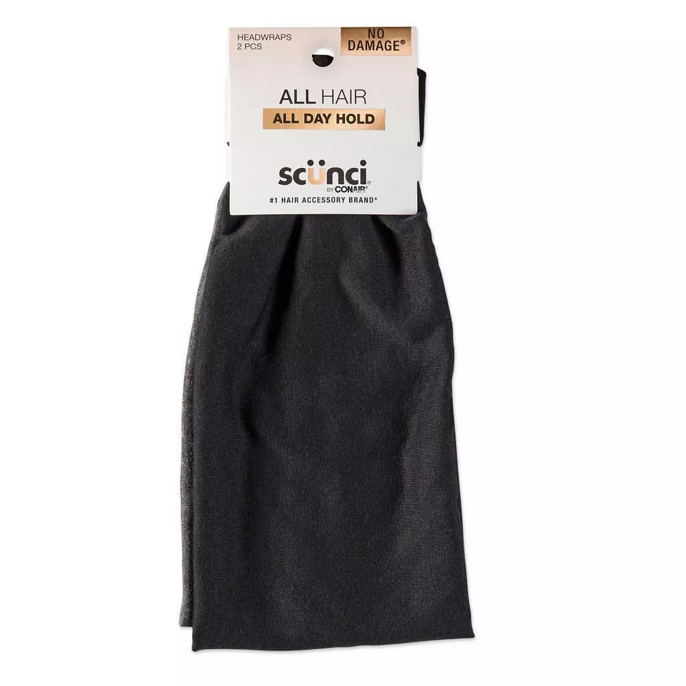scünci No Damage Total Comfort Extra Wide Headbands - Gray and Black, 2 count-043194383801-LR-274379-1-LR eShop