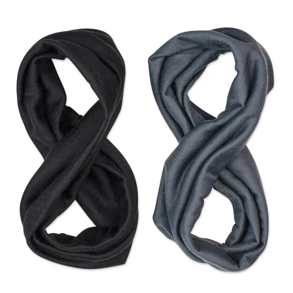 scünci No Damage Total Comfort Extra Wide Headbands - Gray and Black, 2 count-043194383801-LR-274379-2-LR eShop