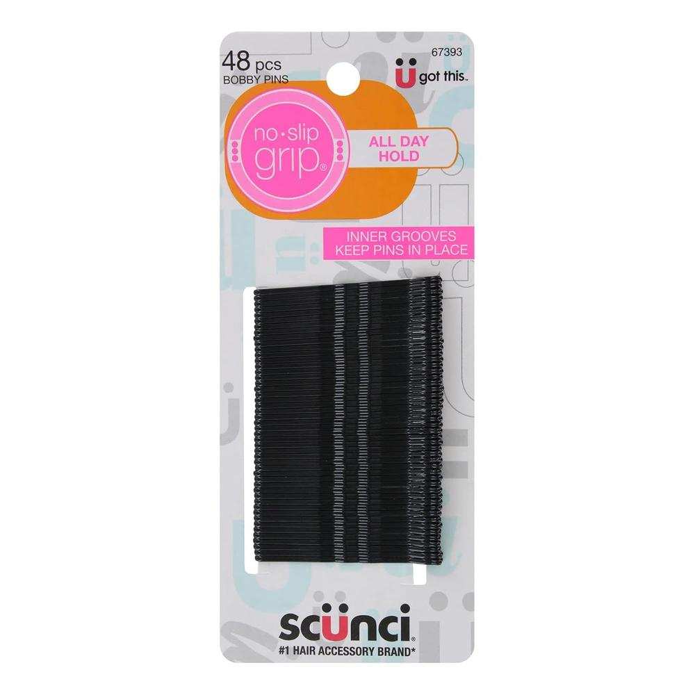 scünci No-Slip Grip All Day Hold Bobby Pins - Black, 48 count-043194673933-LR-219390-1-LR eShop