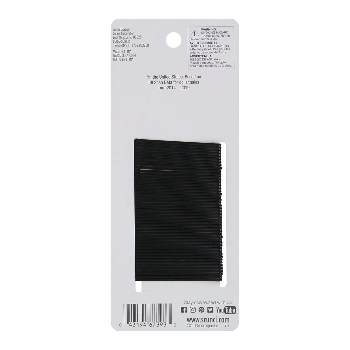 scünci No-Slip Grip All Day Hold Bobby Pins - Black, 48 count-043194673933-LR-219390-2-LR eShop