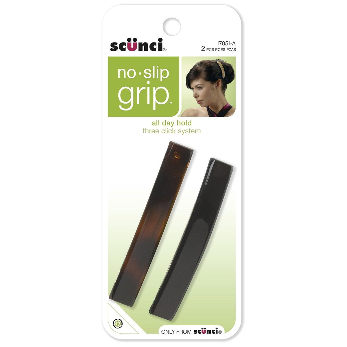 scünci No-Slip Grip Auto Clasp Barrettes, 2 count-043194178513-LR-169659-1-LR eShop