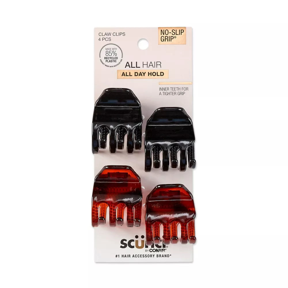 scünci No-Slip Grip Claw Clips - Tortoise and Black, 4 count-043194392209-LR-263876-1-LR eShop