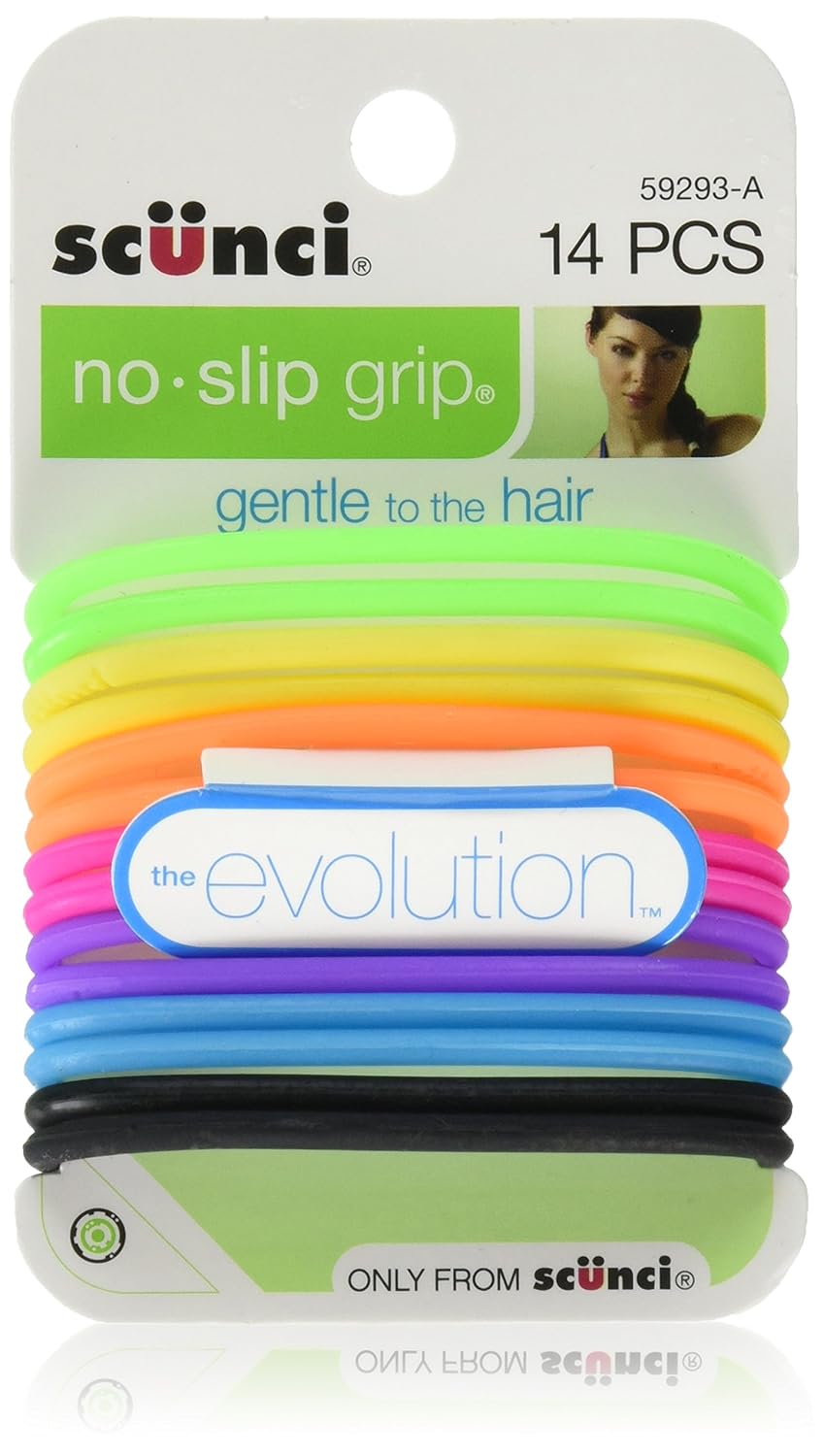 scünci No-Slip Grip Evolution Jelly Ponytailers - Assorted Brights, 14 count-043194592937-LR-212391-1-LR eShop