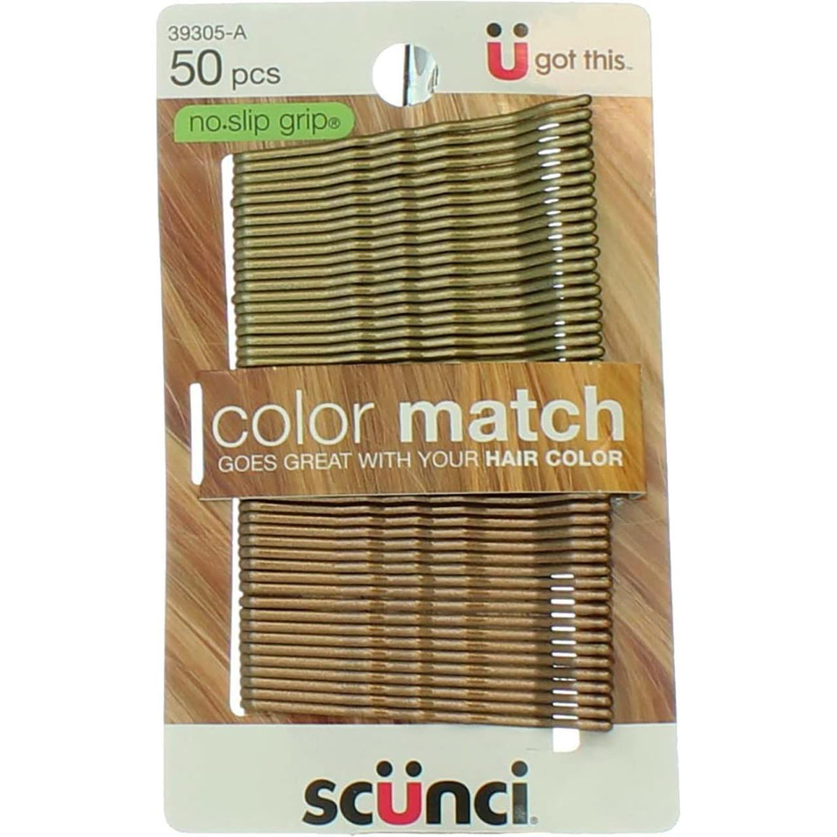 scünci No Slip Grip Hair Bobby Pins - Blonde, 50 count-043194393053-LR-271752-1-LR eShop