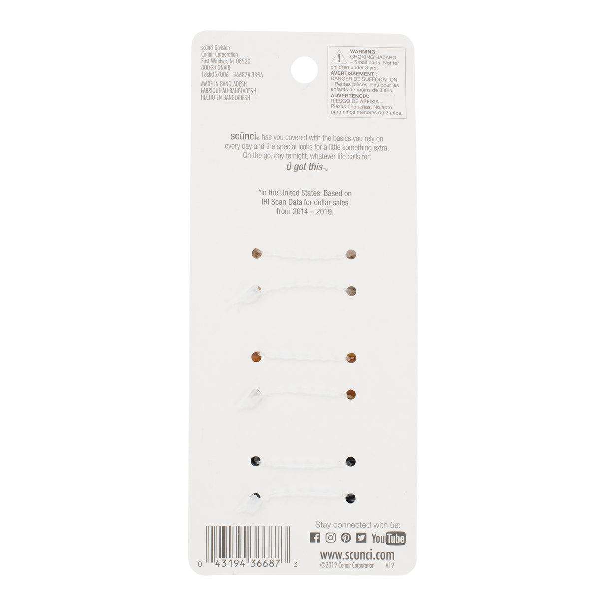 Scünci No-Slip Grip Mini Octopus Jaw Clips, 6 CT-043194366873-LR-184083-3-LR eShop