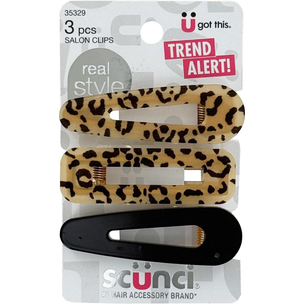 scünci Real Style Acrylic Salon Clips - Animal Print and Black, 3 count-043194353293-LR-344361-1-LR eShop