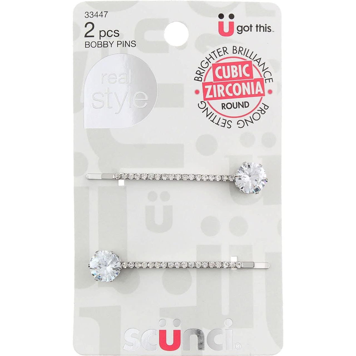 scünci Real Style Bobby Pins with Cubic Zirconia Stones, 2 count-043194334476-LR-335051-1-LR eShop