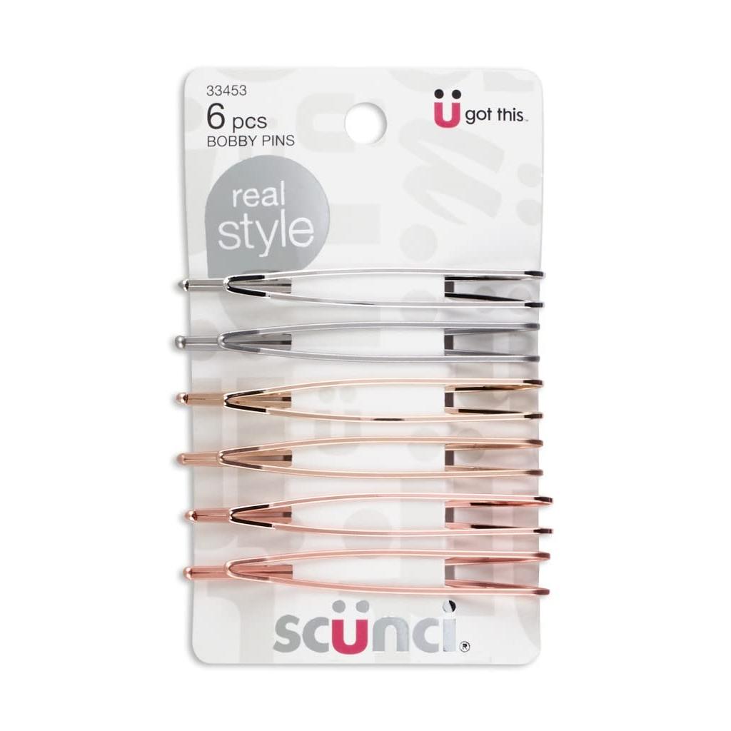 scünci Real Style Open Metal Bobby Pins - Assorted Metals, 6 count-043194334537-LR-333725-1-LR eShop