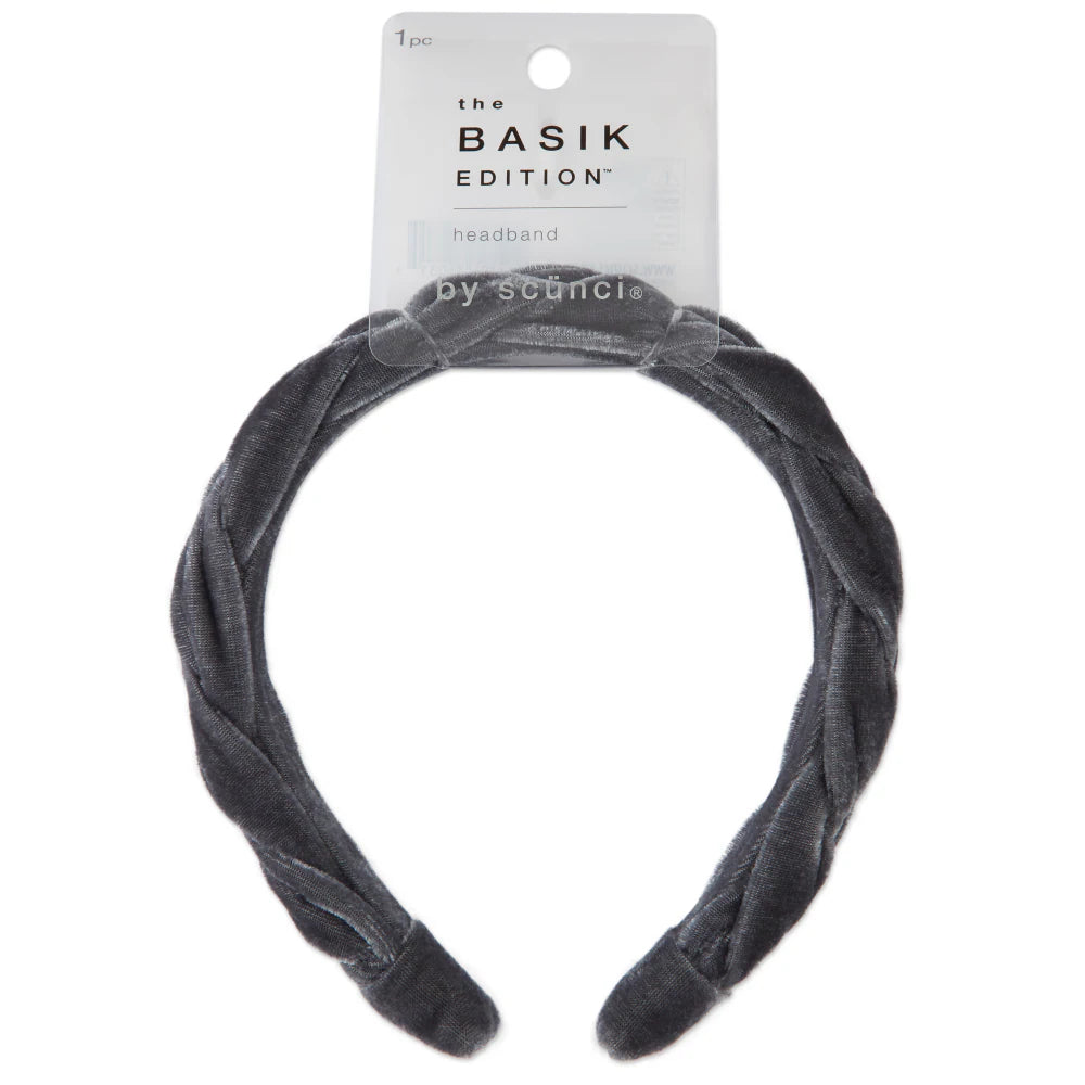 Scunci The Basik Edition Braided Velvet Headband - Gray-043194350315-LR-338827-1-LR eShop