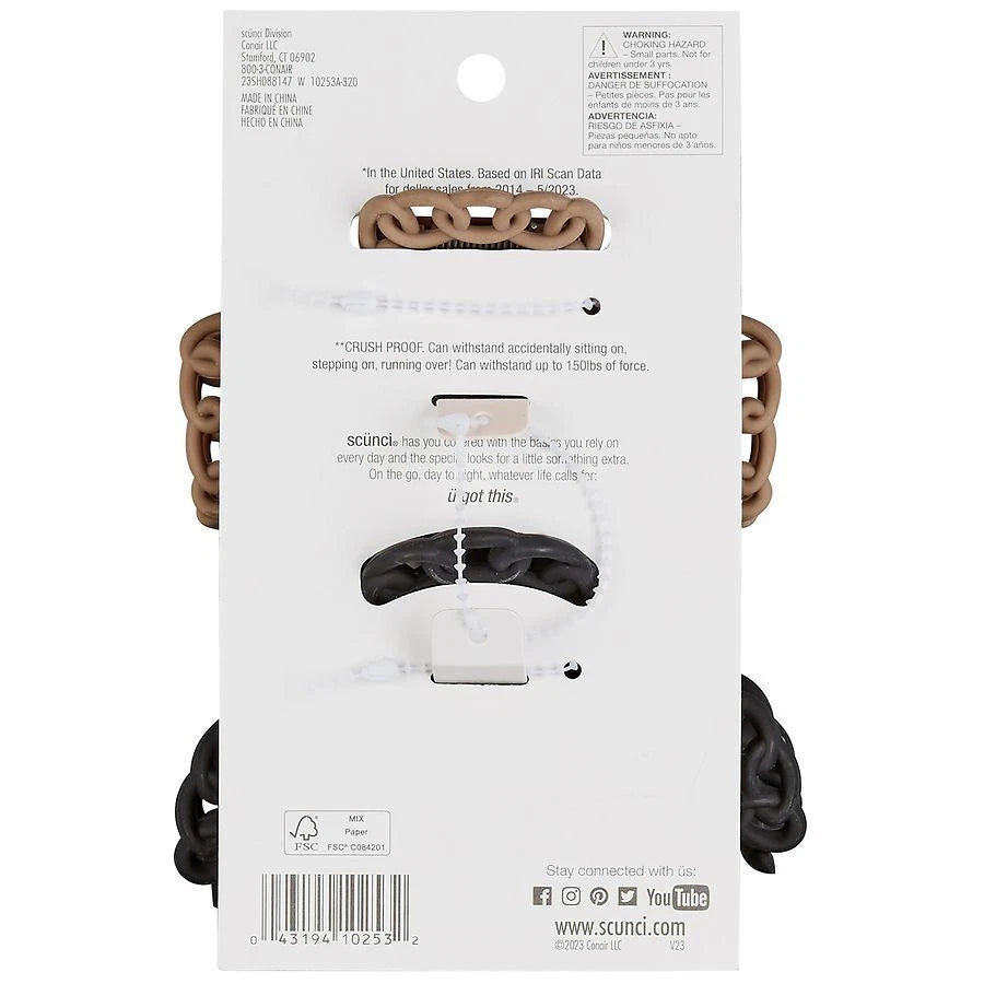 scünci The Unbreakable Collection Chain Claw Clip, 2 count-043194102532-LR-357247-3-LR eShop