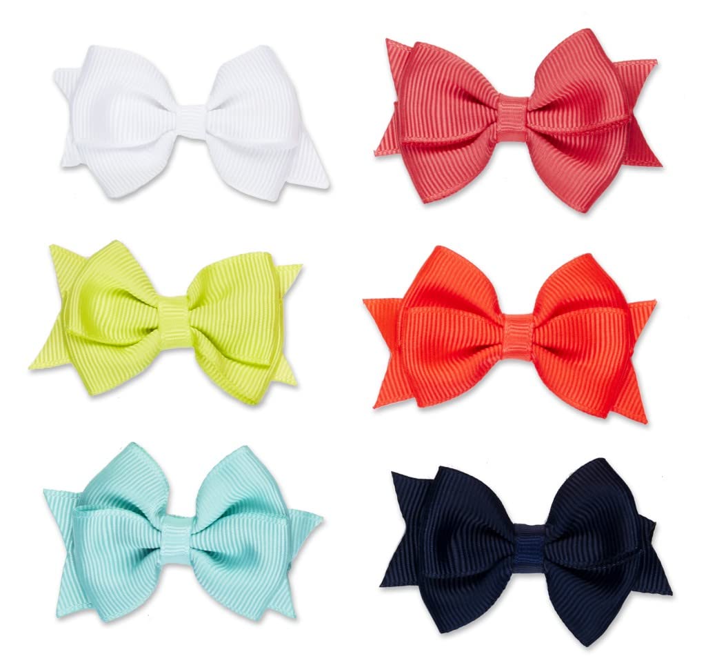 scünci Toddler Bow Hair Clips - Assorted, 6 count-043194327478-LR-332520-2-LR eShop