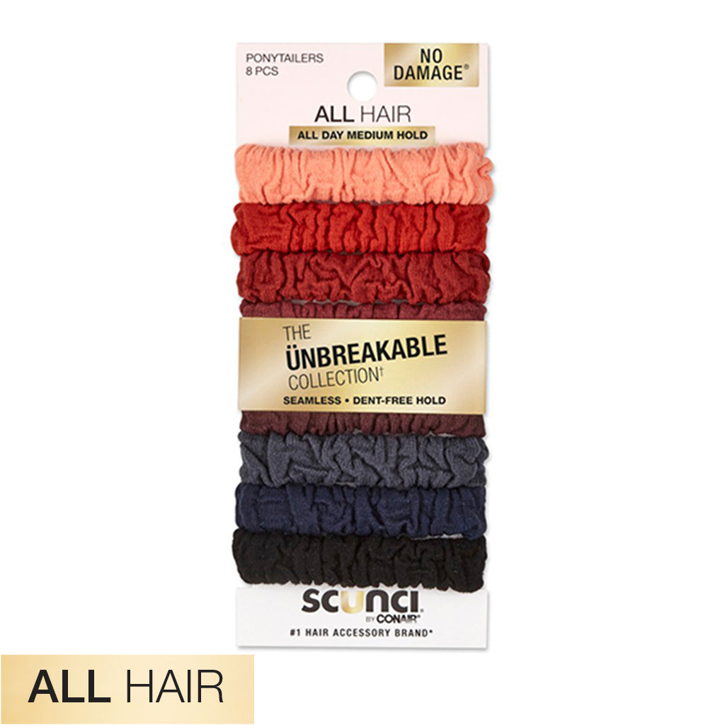 scünci Unbreakable Neutral Comfy Ponytailers for All Hair Types, 8 pack-043194103461-LR-357252-1-LR eShop