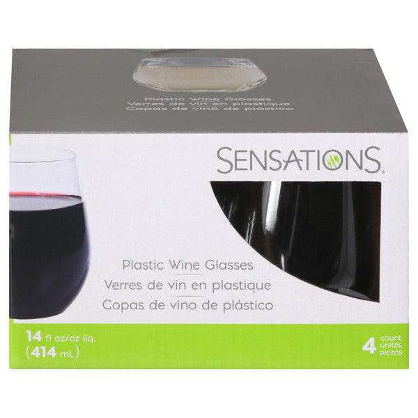 SENSATIONS 14 oz Plastic Stemless Wine Glasses, 4 count-092352988280-LR-354357-3-LR eShop