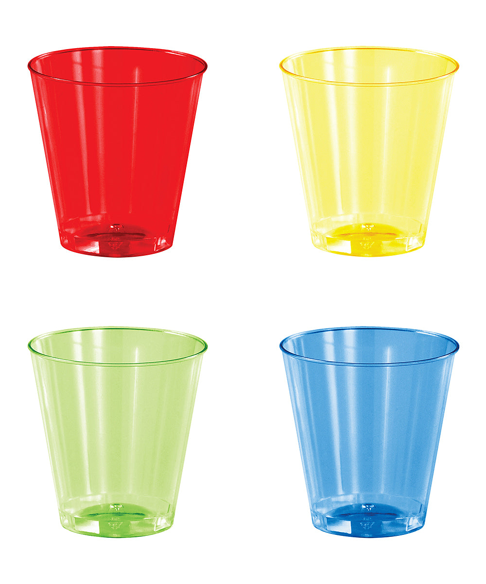 SENSATIONS 2 oz Plastic Shot Glasses - Assorted Colors, 16 count-092352988211-LR-354351-2-LR eShop