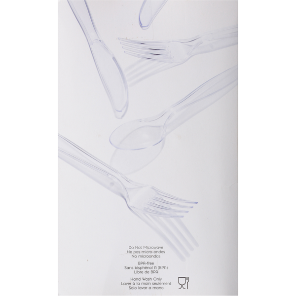 SENSATIONS Assorted Plastic Cutlery - Clear, 96 count-092352990832-LR-361377-3-LR eShop
