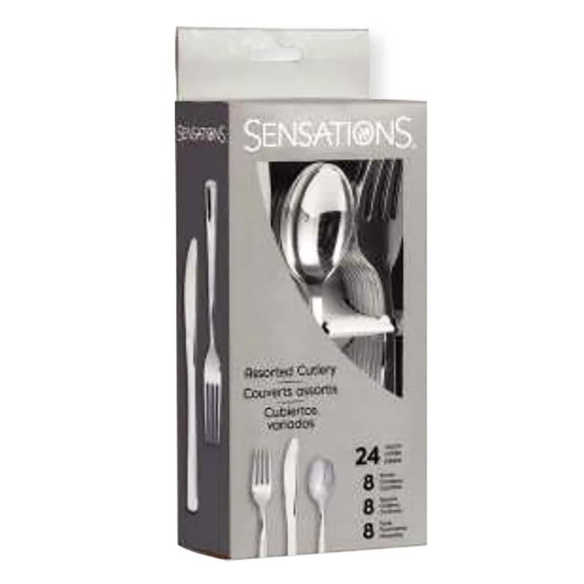 SENSATIONS Assorted Plastic Cutlery - Silver, 24 count-092352990993-LR-361378-1-LR eShop
