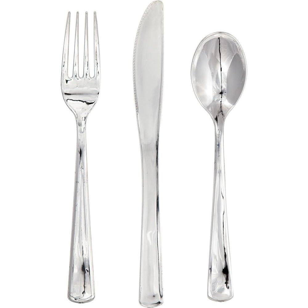 SENSATIONS Assorted Plastic Cutlery - Silver, 24 count-092352990993-LR-361378-2-LR eShop