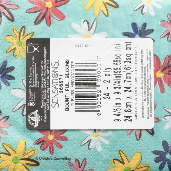 SENSATIONS Beverage Napkins - Bountiful Blooms, 24 count-092352990337-LR-354396-4-LR eShop