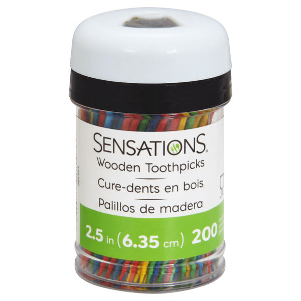 SENSATIONS Colorful Wooden Toothpicks - 2.5 Inch, 200 count-092352988549-LR-354368-3-LR eShop