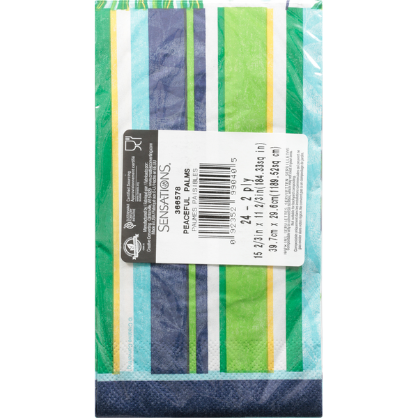 SENSATIONS Dinner Napkin - Peaceful Palms, 24 count-092352990405-LR-354403-4-LR eShop