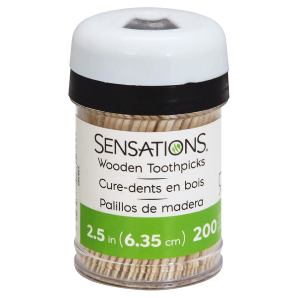 SENSATIONS Natural Wooden Toothpicks - 2.5 Inch, 200 count-092352988532-LR-354367-2-LR eShop