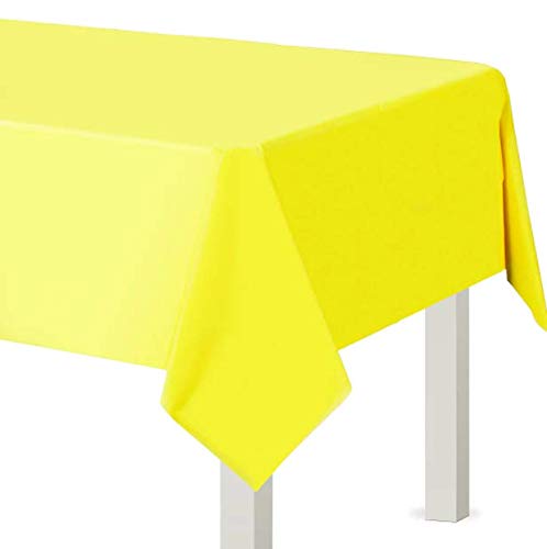 SENSATIONS Plastic Lined Tablecover - Soft Yellow, 54" x 108"-092352988877-LR-354382-2-LR eShop