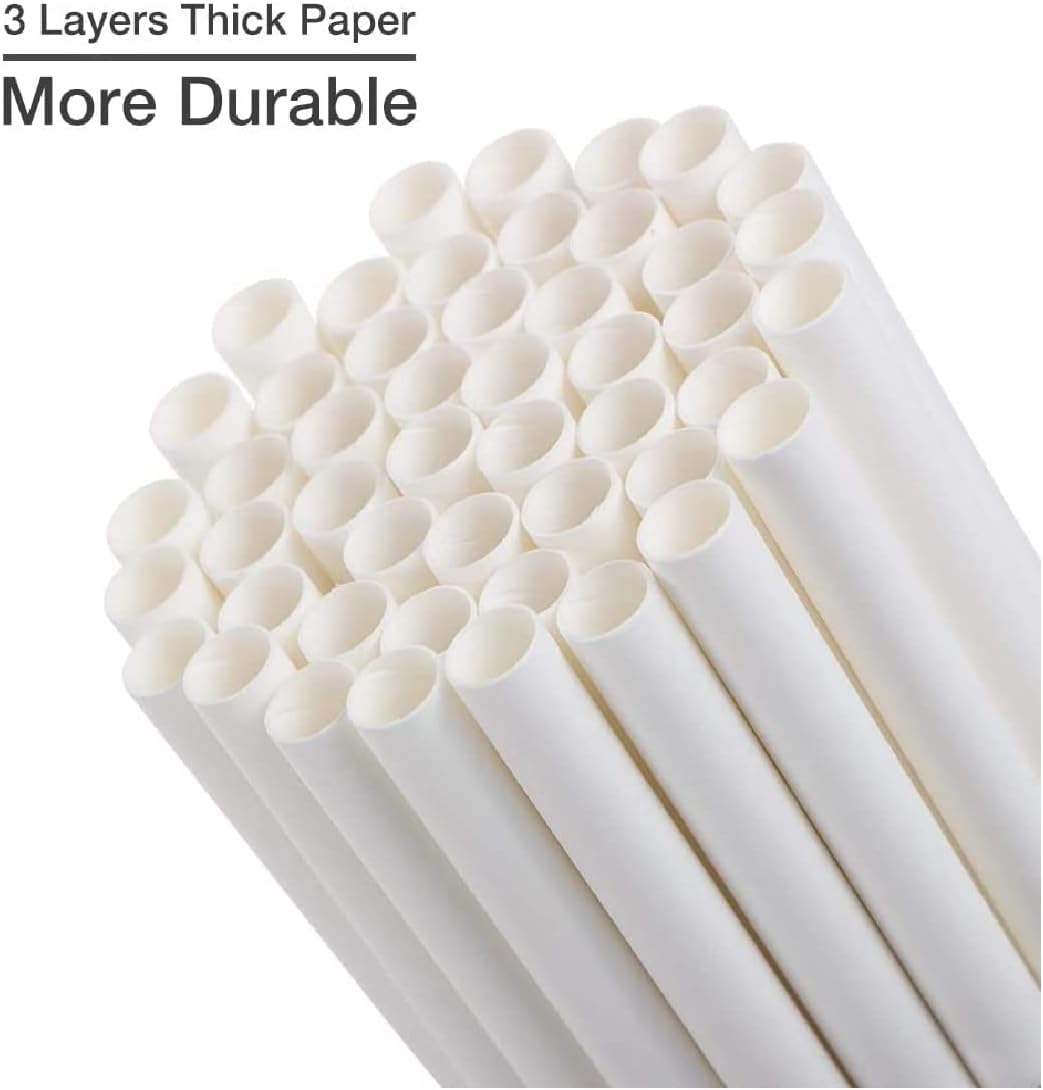 SENSATIONS Smoothie Paper Straws - White, 50 count-092352989089-LR-354393-3-LR eShop