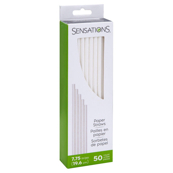 SENSATIONS Smoothie Paper Straws - White, 50 count-092352989089-LR-354393-4-LR eShop