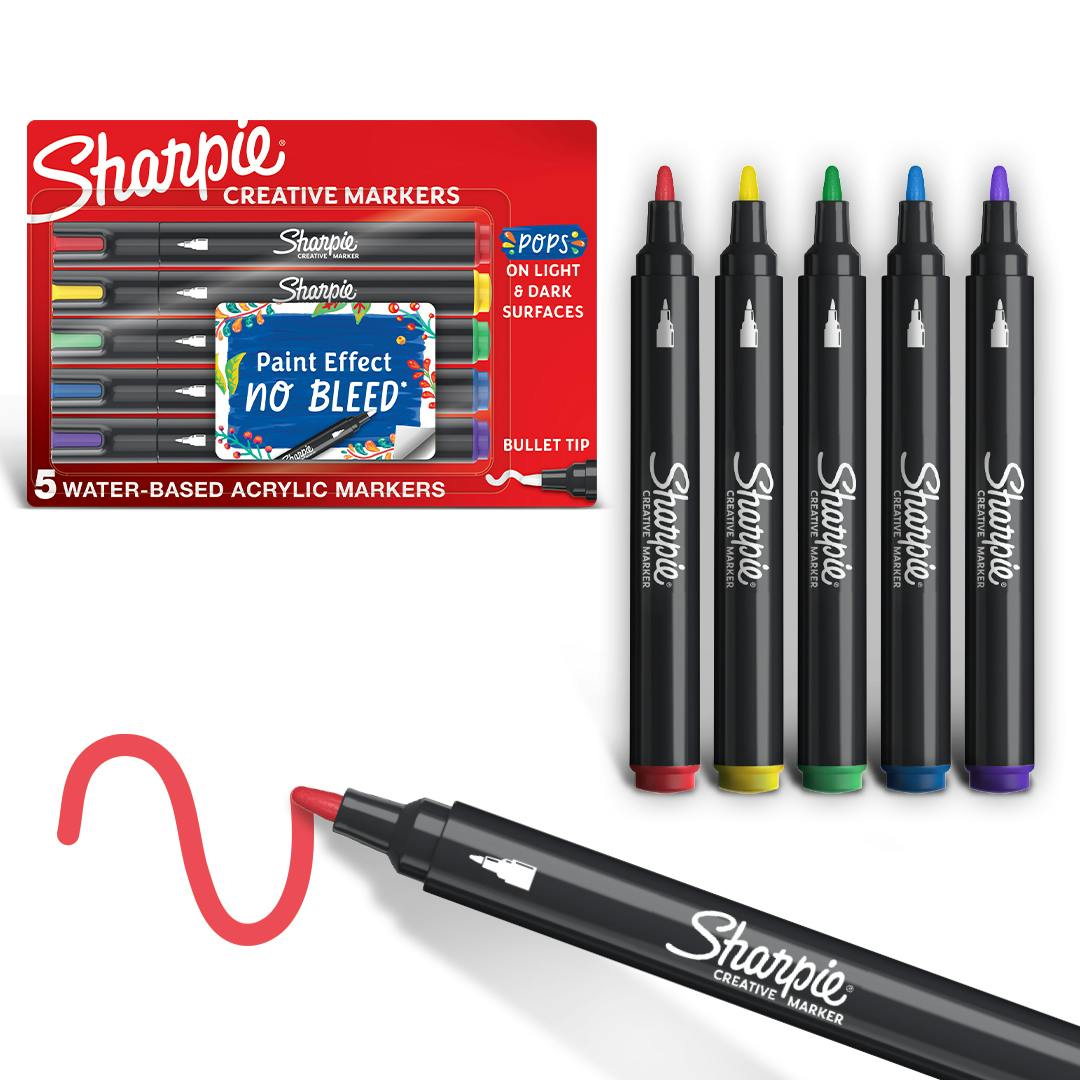 Sharpie Creative Markers, Acrylic, Bullet Tip - Earth Tones, 5 count-716412186354-LR-359438-1-LR eShop