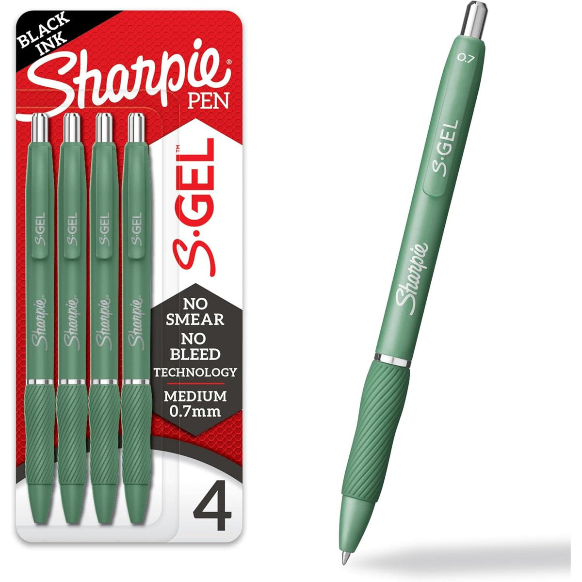 Sharpie S-Gel Forest Green Fashion Barrel Black Ink Pens, 4 count-716412179356-LR-359436-1-LR eShop