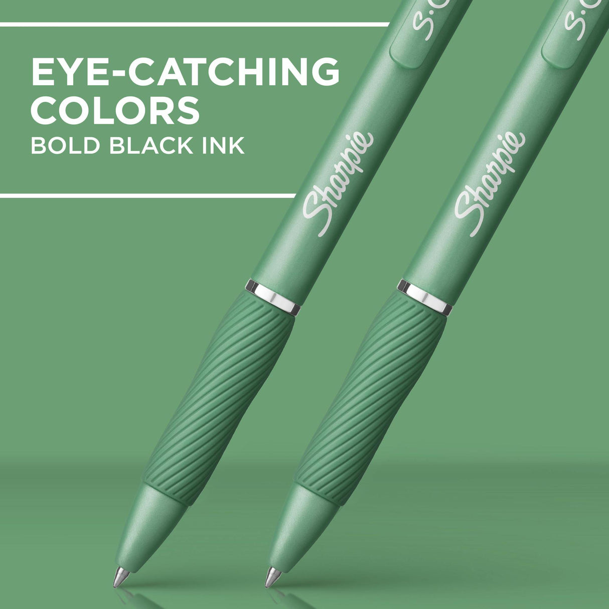 Sharpie S-Gel Forest Green Fashion Barrel Black Ink Pens, 4 count-716412179356-LR-359436-3-LR eShop