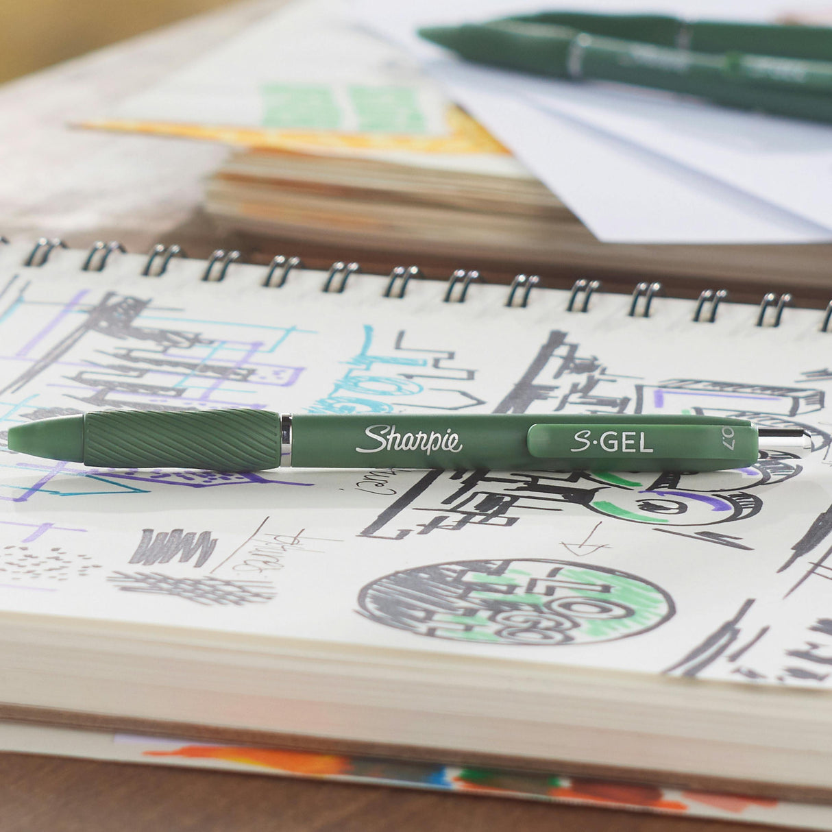 Sharpie S-Gel Forest Green Fashion Barrel Black Ink Pens, 4 count-716412179356-LR-359436-5-LR eShop