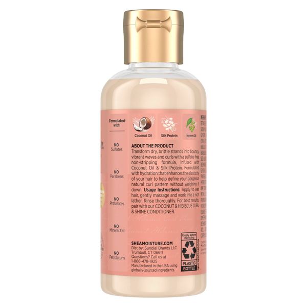 Shea Moisture Coconut & Hibiscus Curl & Shine Shampoo, 3.2 oz-764302290711-LR-355233-2-LR eShop