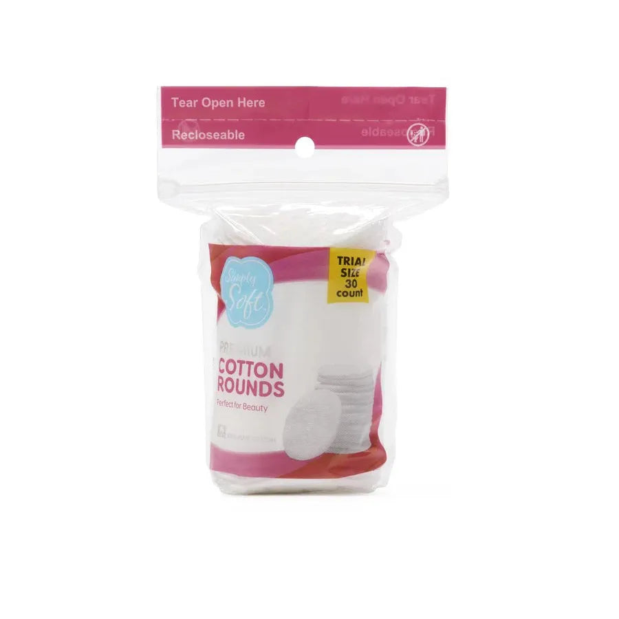 Simply Soft Premium Lint-Free Cotton Rounds - Travel Size, 30 Count-193489019721-LR-361044-1-LR eShop