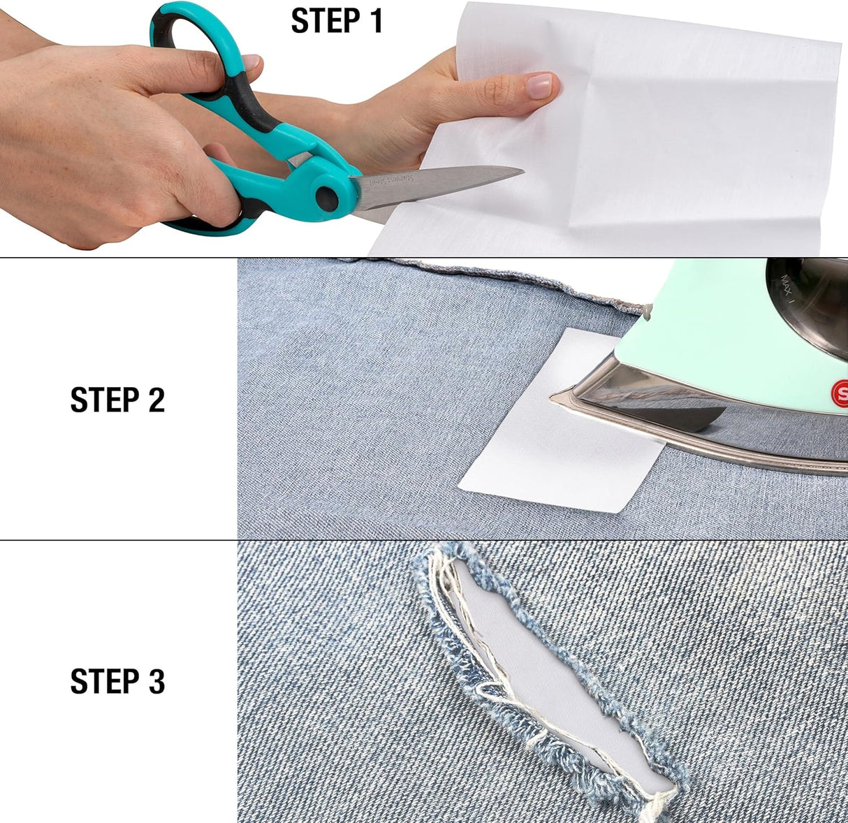 SINGER Iron-On Mending Fabric -White-075691000974-LR-82115-6-LR eShop