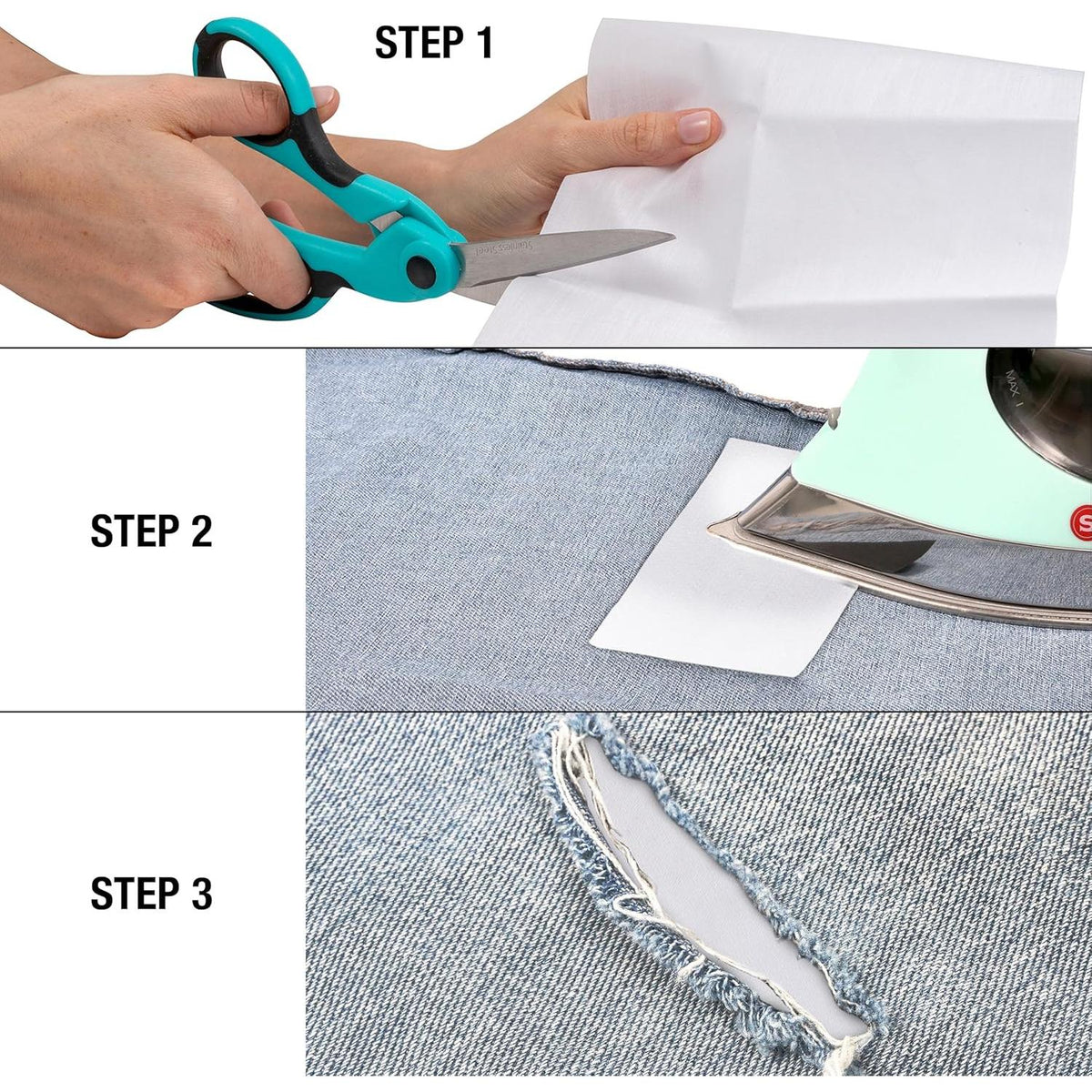 SINGER Iron-On Mending Fabric -White-075691000974-LR-82115-6-LR eShop