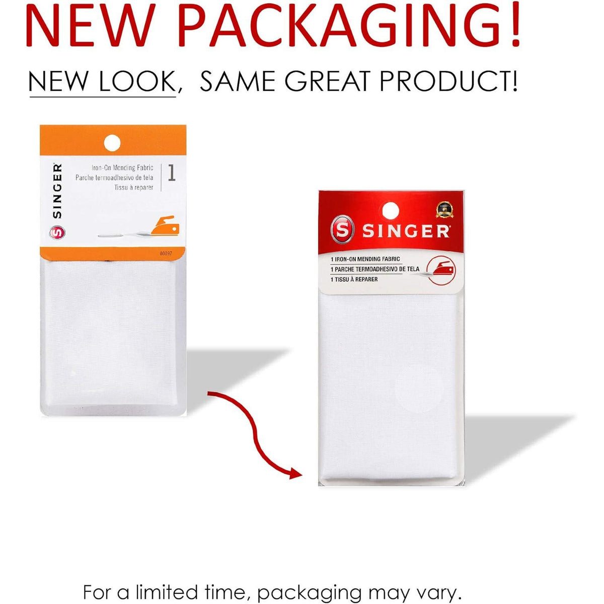 SINGER Iron-On Mending Fabric -White-075691000974-LR-82115-8-LR eShop