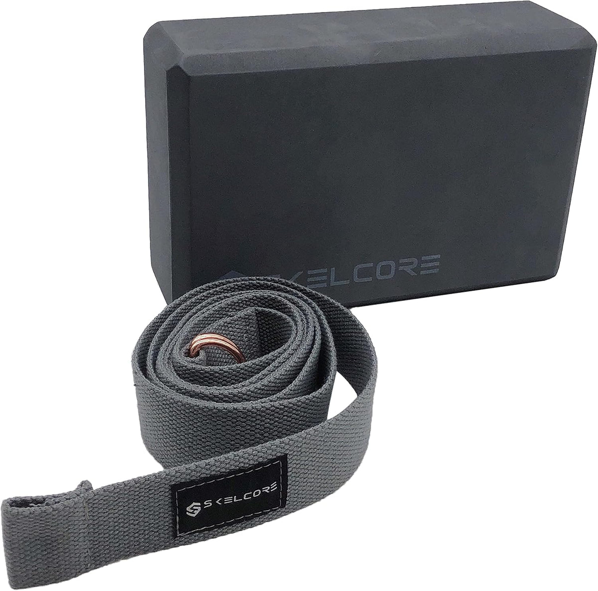Skelcore High Density Non Slip Foam Yoga Block and Strap Set-840285900301-LR-349002-2-LR eShop