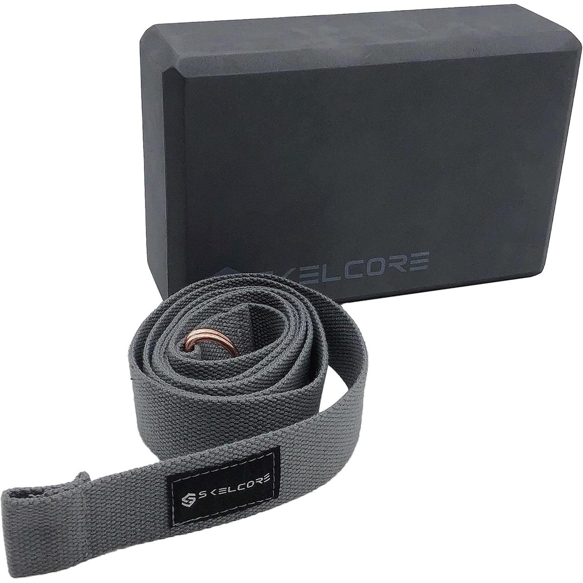 Skelcore High Density Non Slip Foam Yoga Block and Strap Set-840285900301-LR-349002-2-LR eShop