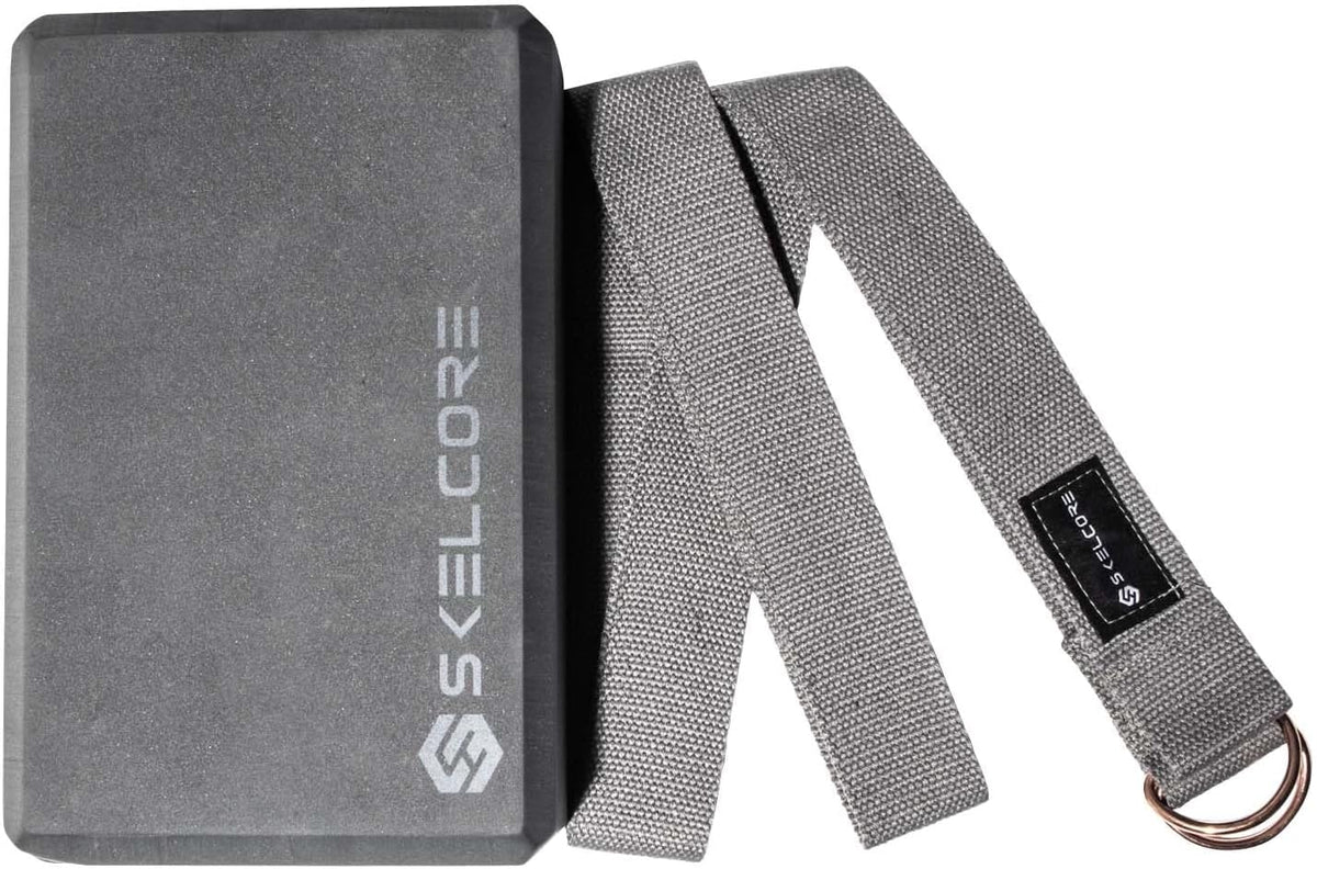 Skelcore High Density Non Slip Foam Yoga Block and Strap Set-840285900301-LR-349002-7-LR eShop