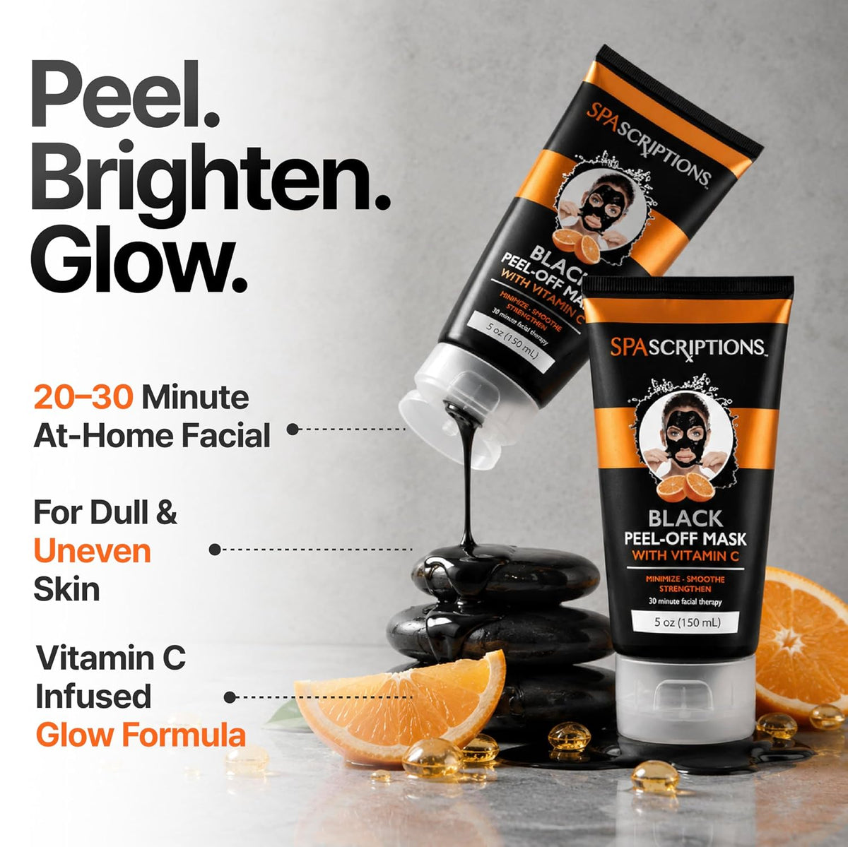 SPASCRIPTIONS Black Peel Off Mask with Vitamin C, 5 oz-814655034682-LR-351002-5-LR eShop