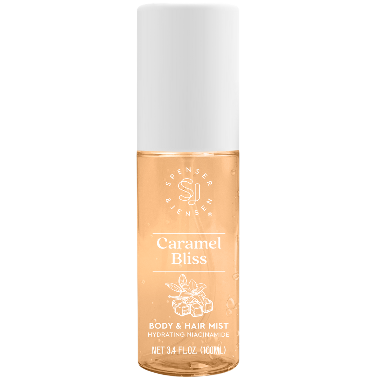 Spenser & Jensen Hydrating Body & Hair Mist, 3.4 fl oz, Caramel Bliss-850042774885-LR-357237-1-LR eShop