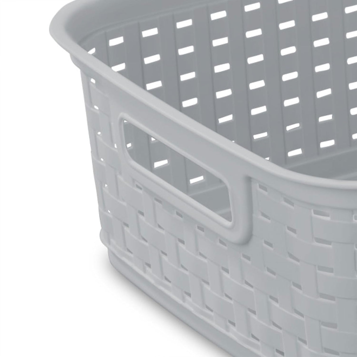 Sterilite Short Plastic Weave Storage Basket - Gray-073149096401-LR-301932-6-LR eShop