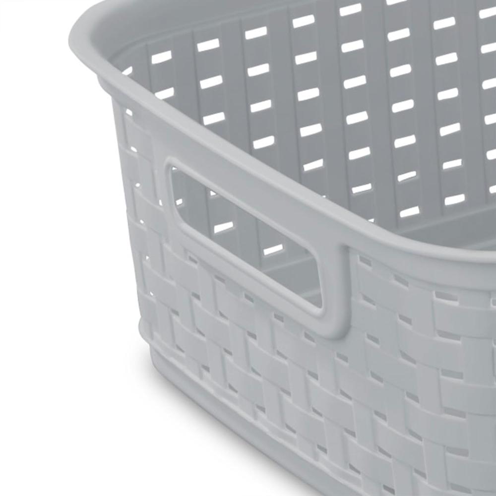 Sterilite Short Plastic Weave Storage Basket - Gray-073149096401-LR-301932-6-LR eShop