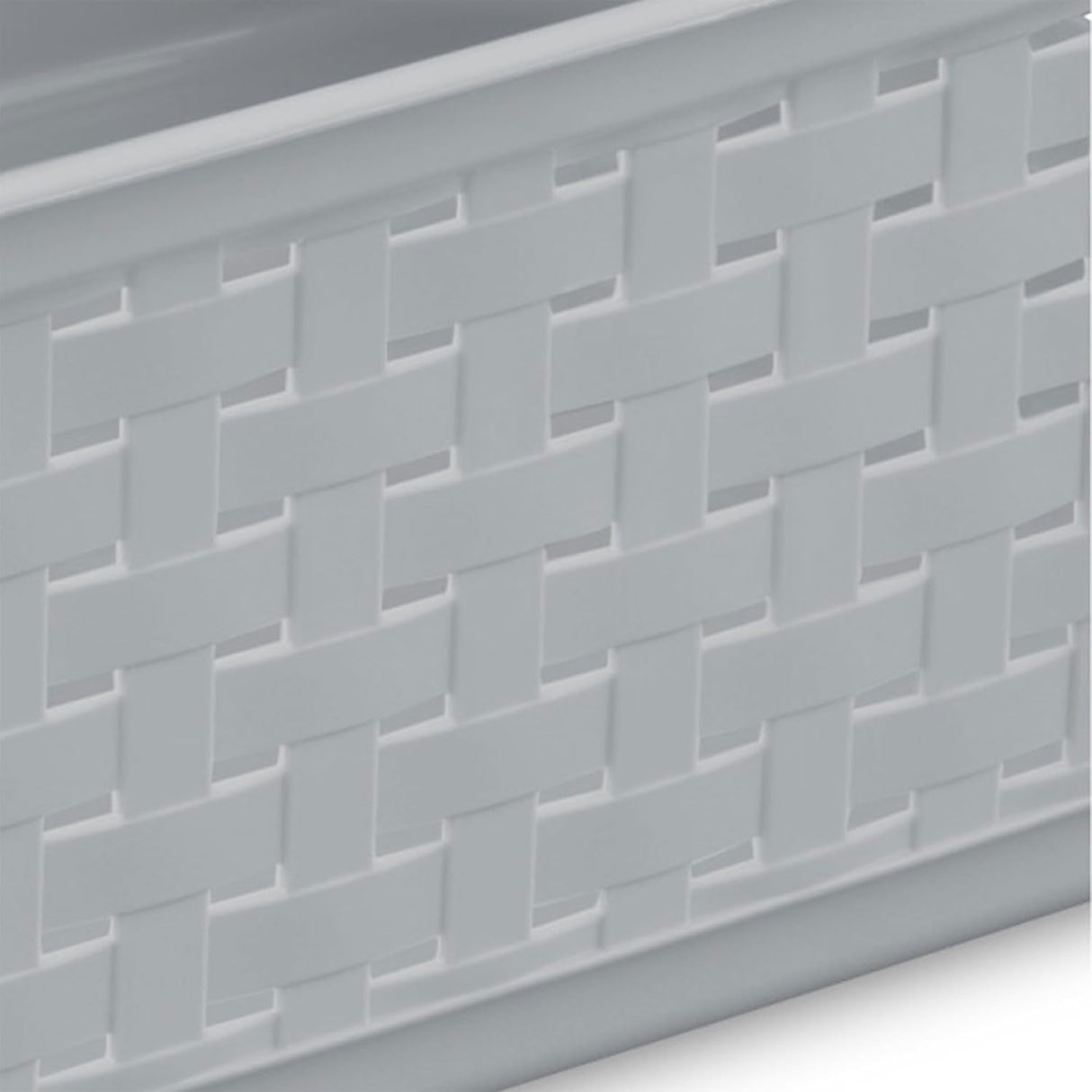 Sterilite Short Plastic Weave Storage Basket - Gray-073149096401-LR-301932-7-LR eShop