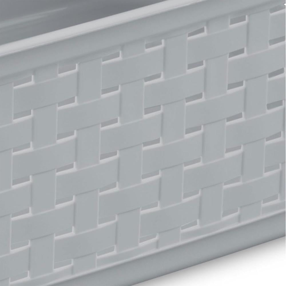 Sterilite Short Plastic Weave Storage Basket - Gray-073149096401-LR-301932-7-LR eShop
