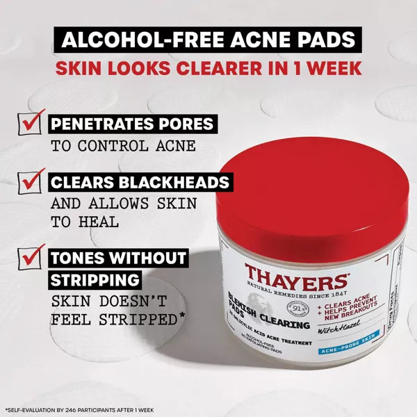 Thayers Natural Remedies Acne Clearing Toner Pads with Salicylic Acid, 60 count-041507070547-LR-357174-4-LR eShop