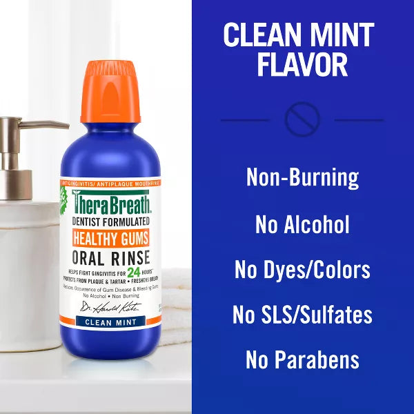 TheraBreath Healthy Gums Mouthwash - Clean Mint, 3 fl oz-697029602478-LR-351431-5-LR eShop