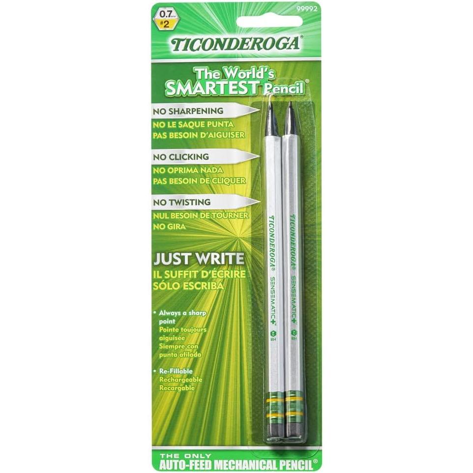 Ticonderoga Sensematic Mechanical Pencil - Silver, 2 count-072067999924-LR-325235-1-LR eShop