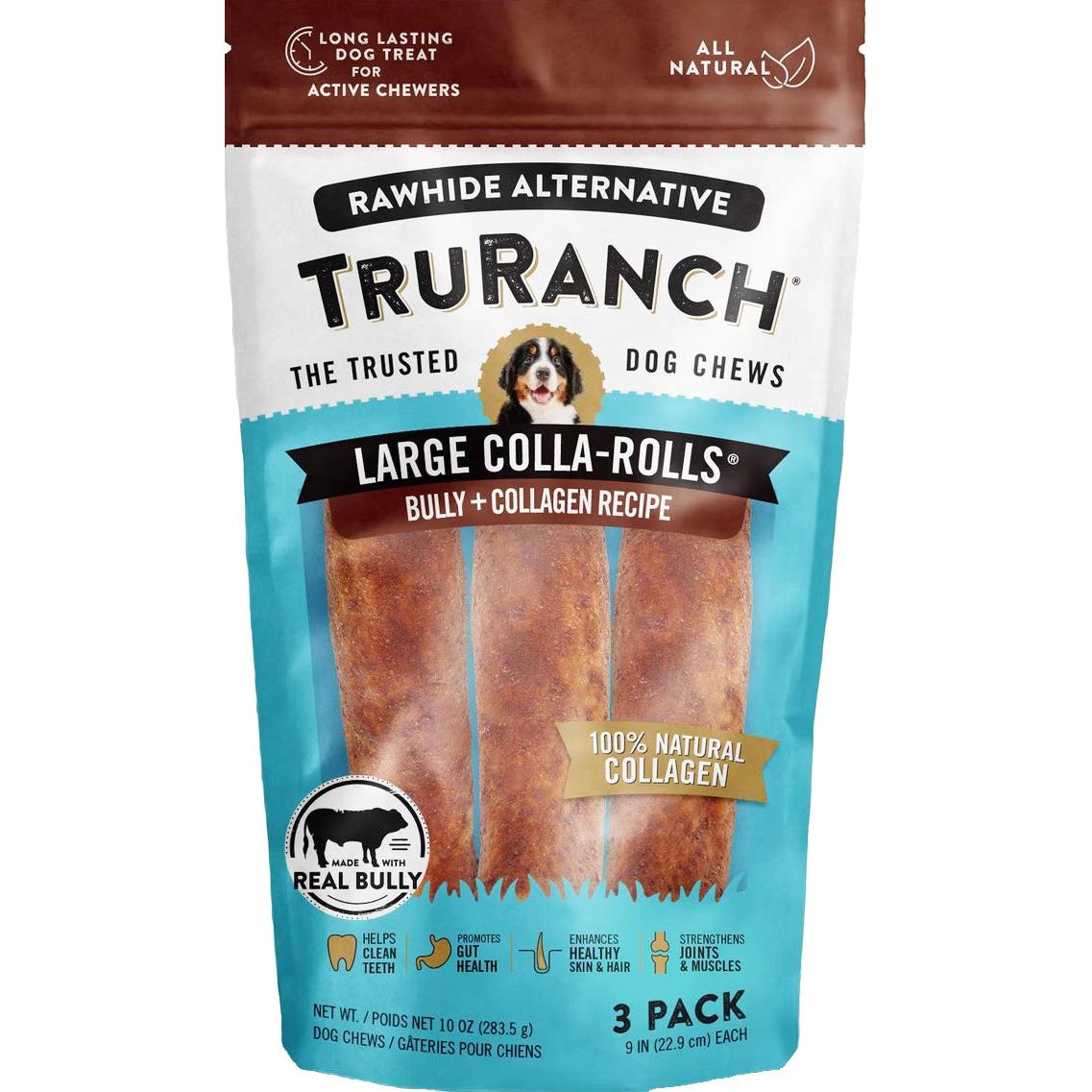 TruRanch 9" Rawhide Alternative Collagen Rolls for Dogs, 3 count-810022723531-LR-355500-1-LR eShop